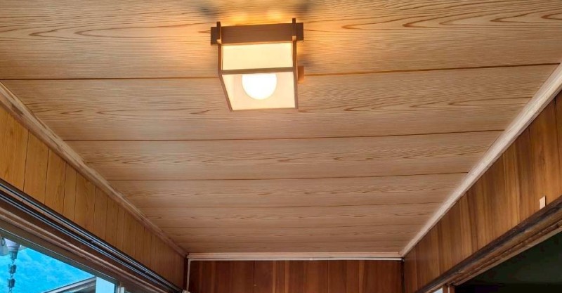 縁側天井板　張替え完了